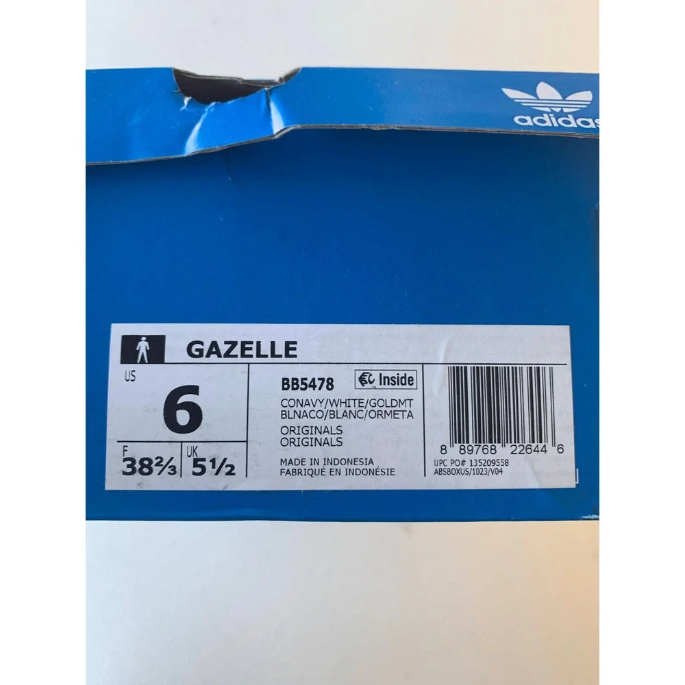 Adidas Gazelle BB5478 Men Navy White Suede Low Top Sneakers Size‎ 6